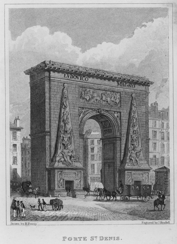 Paris, Porte St Denis (gravür) by English School