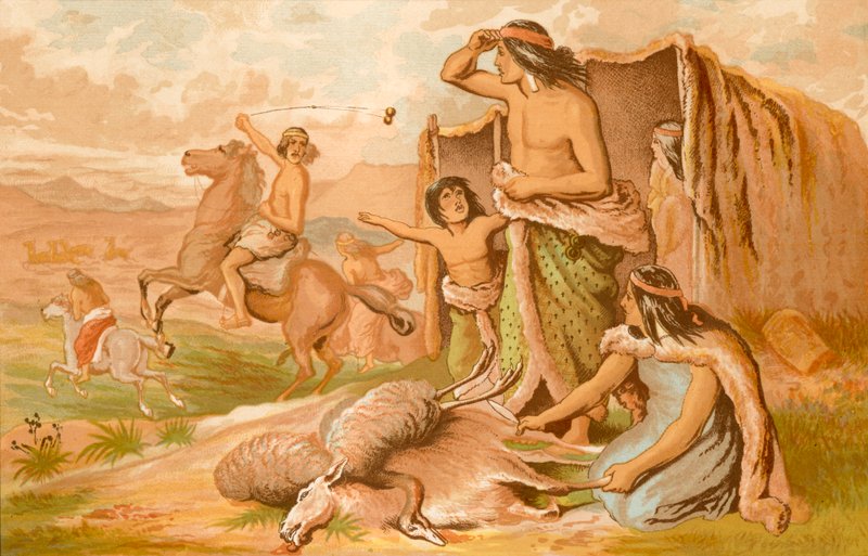 Patagonyalılar - Guanco avı için ayrılış by English School