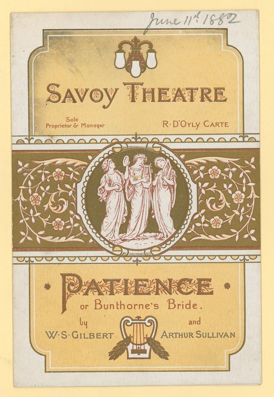 Sabır; veya Bunthornes Bride, WS Gilbert ve Arthur Sullivan by English School