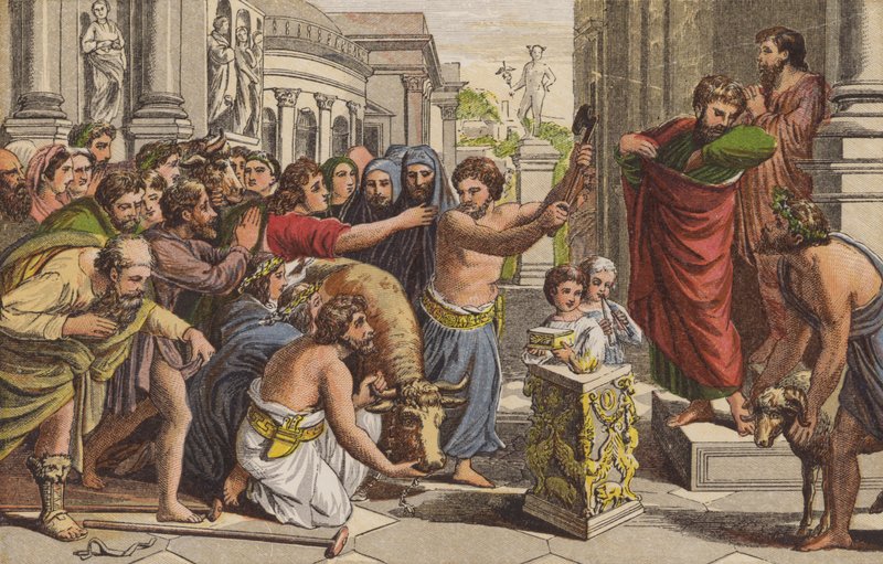 Paul ve Barnabus, Listra'da (kromolitho) by English School