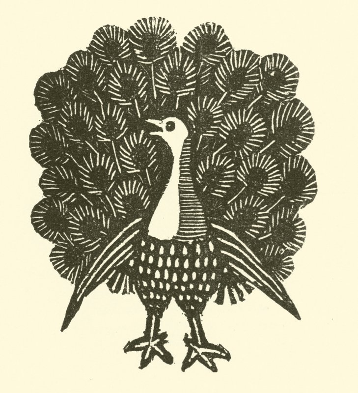 Tavus kuşu (tahta baskı) by English School