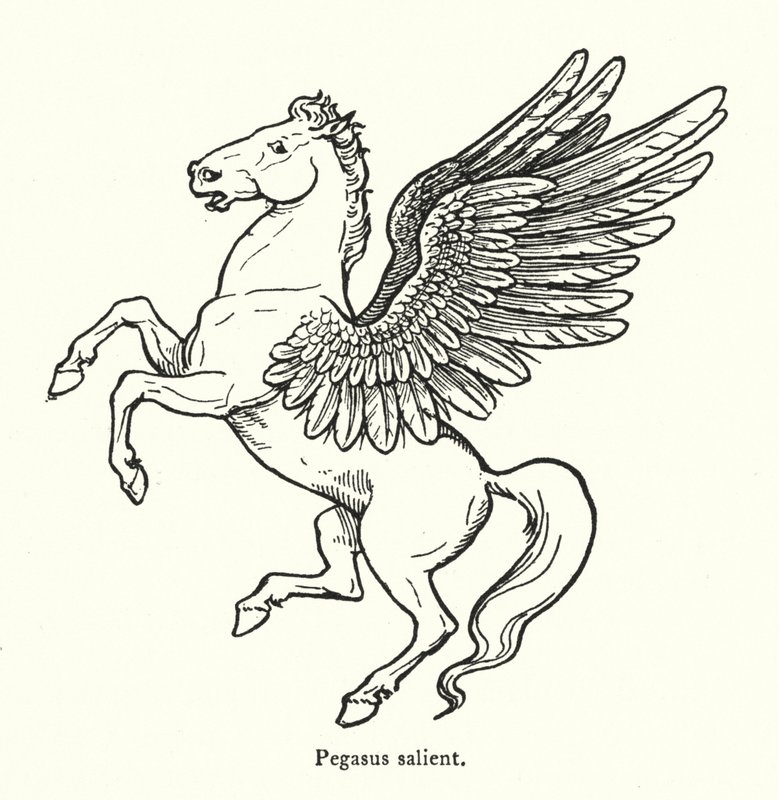 Pegasus çıkıntısı (gravür) by English School