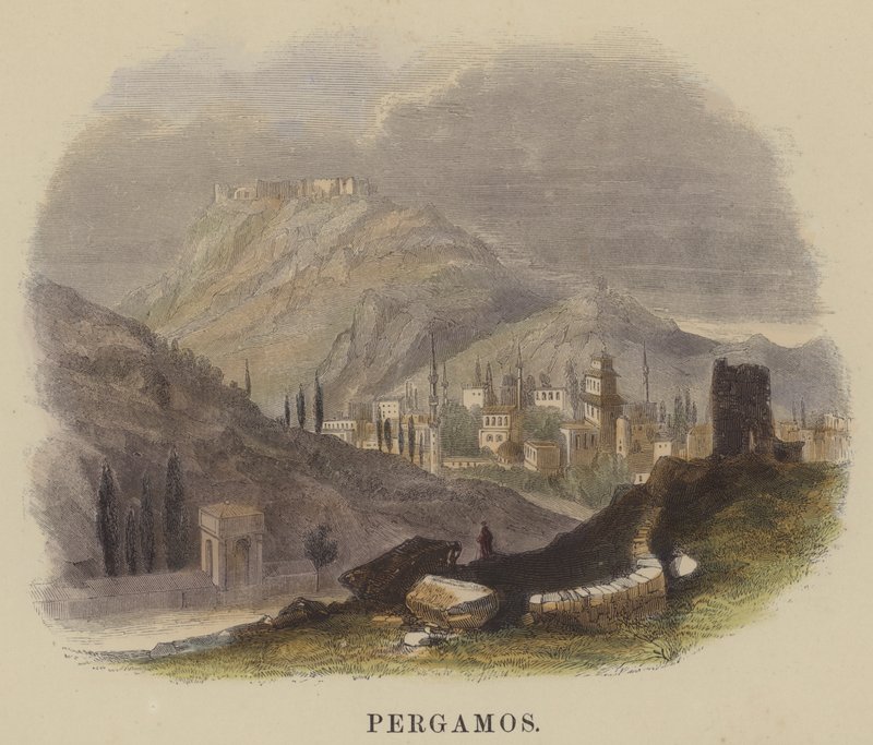Bergama (renkli gravür) by English School
