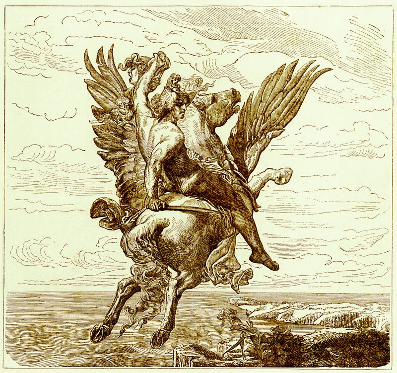 Perseus Kanatlı At Üzerinde Pegasus, Medusas Kafalı, The Illustrated History of the World
