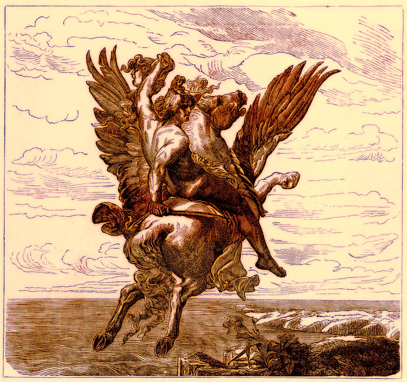 Perseus Kanatlı At Üzerinde Pegasus, Medusas Kafalı, The Illustrated History of the World