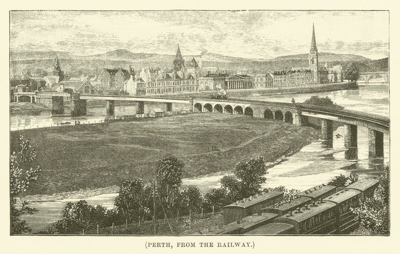 Perth, demiryolundan (gravür) by English School