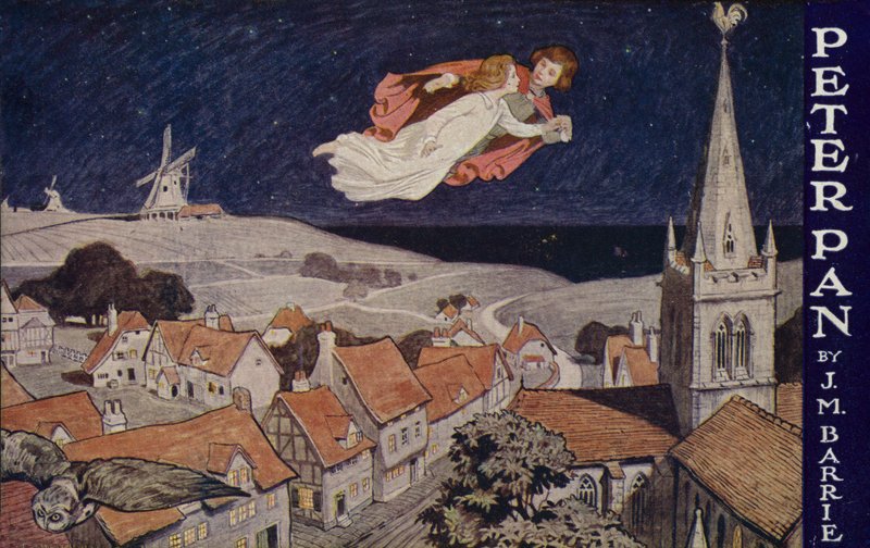 Peter Pan, J M Barrie (renkli taş baskı) by English School
