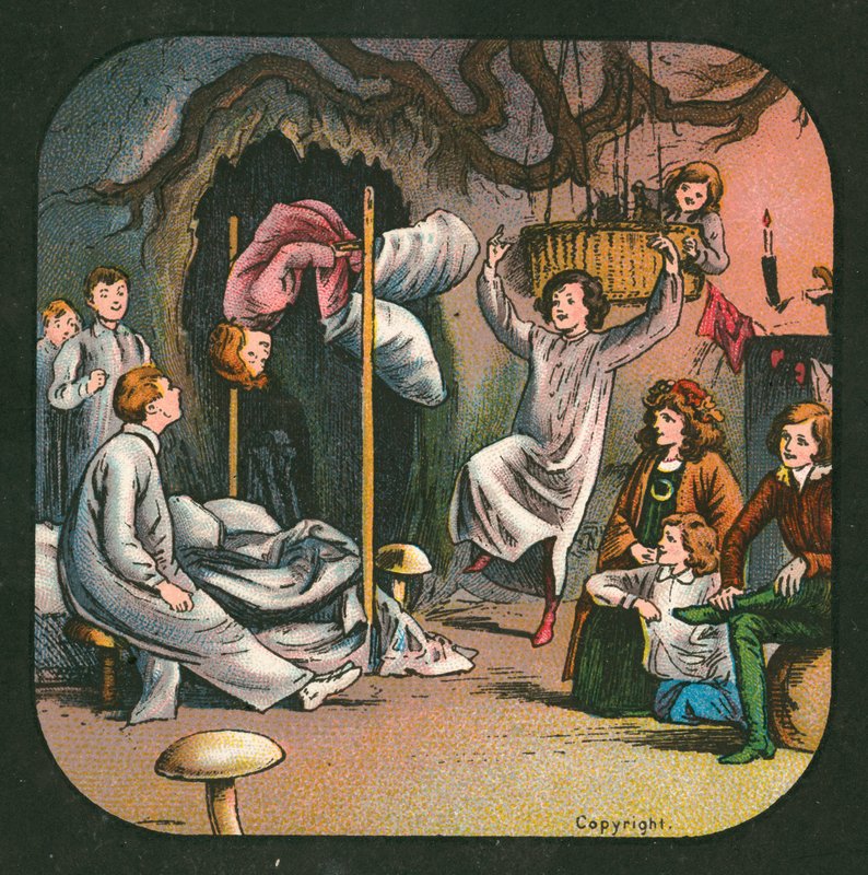 Peter Pan, fener kaydırağı, c 1910 (renkli lito) by English School