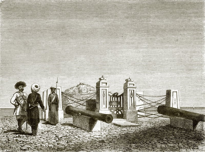 Derbend yakınlarındaki büyük Peter kulübesi by English School