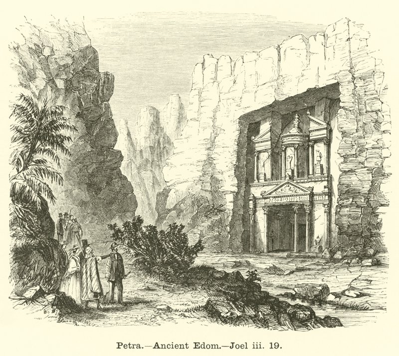 Petra, Antik Edom, Joel, iii, 19 by English School