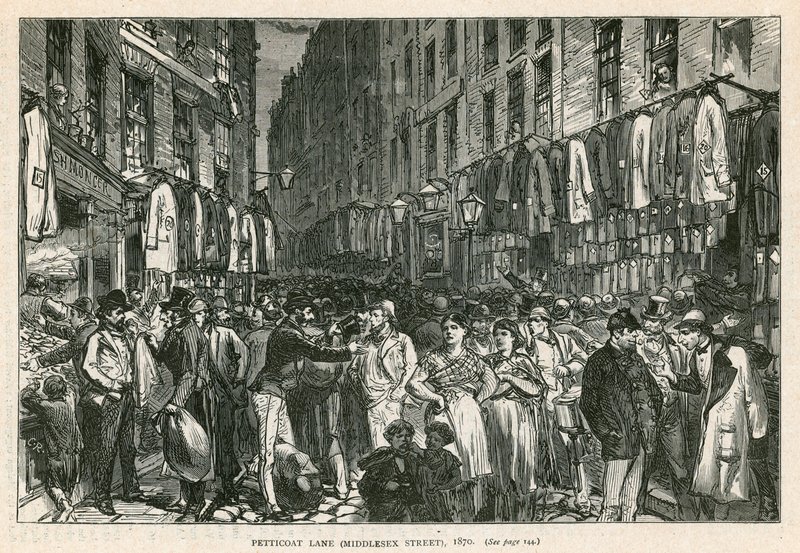 Petticoat Lane (Middlesex Caddesi), Londra, 1870 by English School