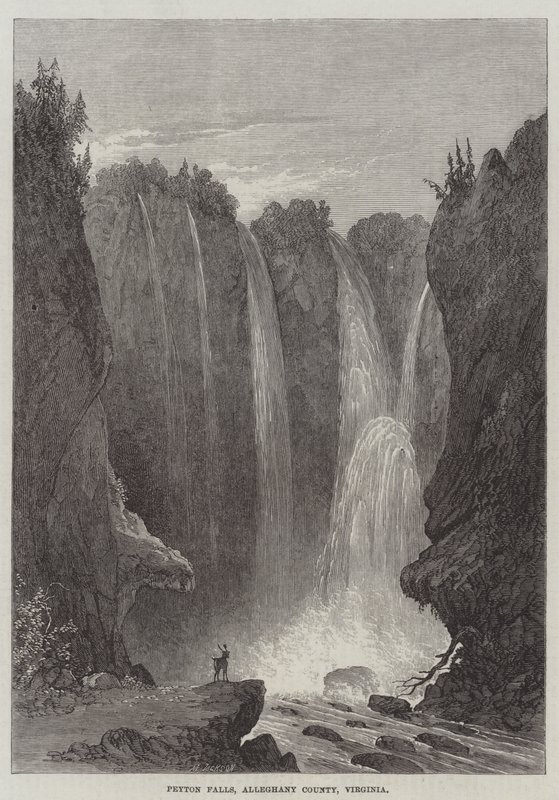 Peyton Falls, Alleghany County, Virginia (gravür) by English School