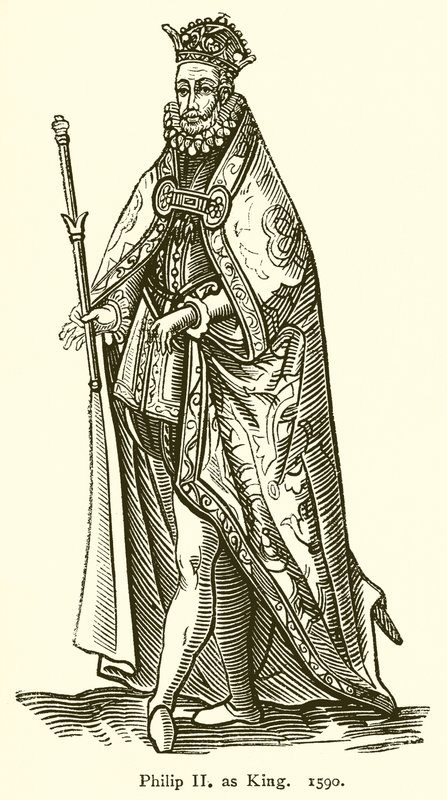 Kral olarak Philip II. 1590 by English School