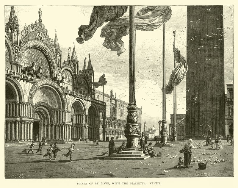 Piazzetta, Venedik ile St Mark Piazza by English School
