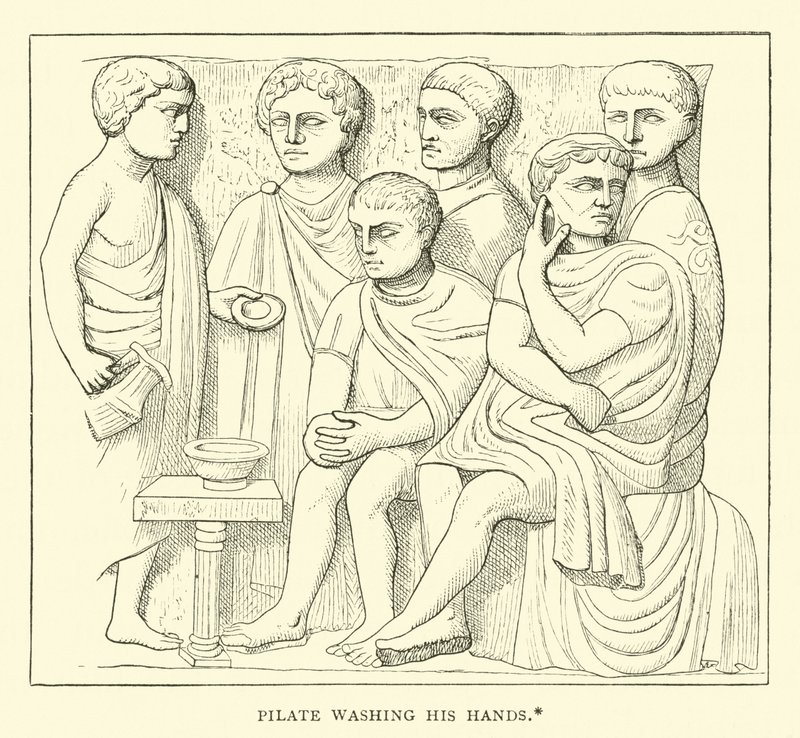 Pilatus ellerini yıkıyor by English School
