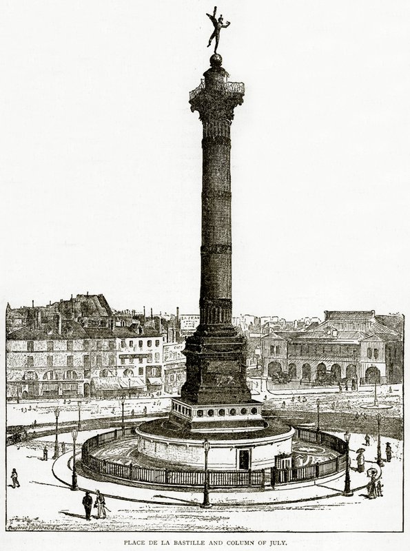 Place de la Bastille ve Temmuz Sütunu, H. Sutherland Edwards tarafından Eski ve Yeni Paris