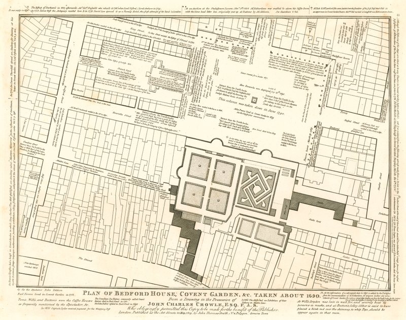 Bedford House Planı, Covent Garden, Londra, yaklaşık 1690 by English School