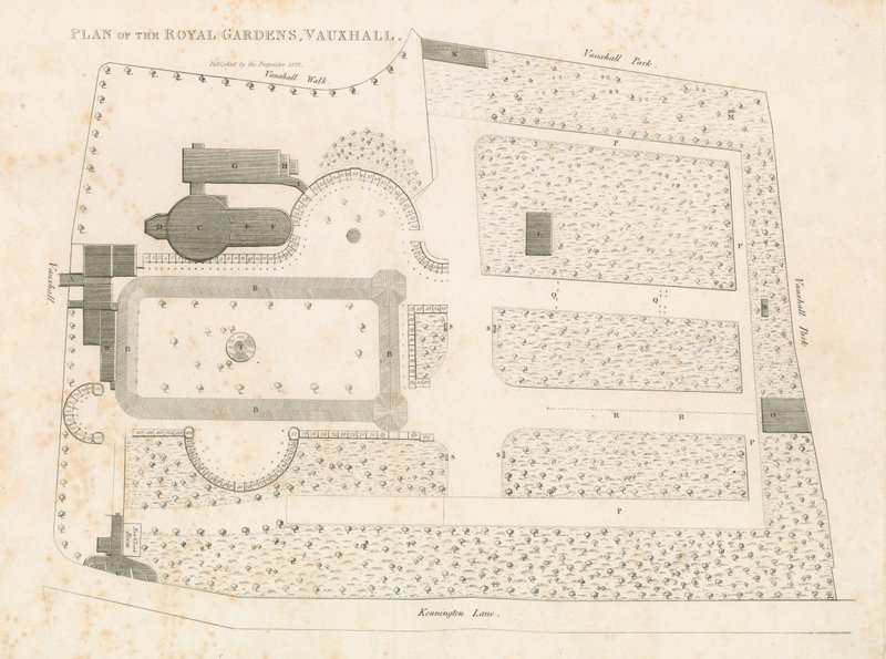 Kraliyet Bahçeleri Planı, Vauxhall, Londra by English School