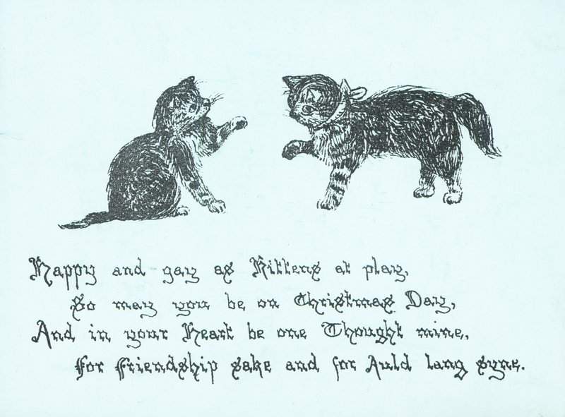 Oynak Yavru Kedi, Noel Kartı by English School