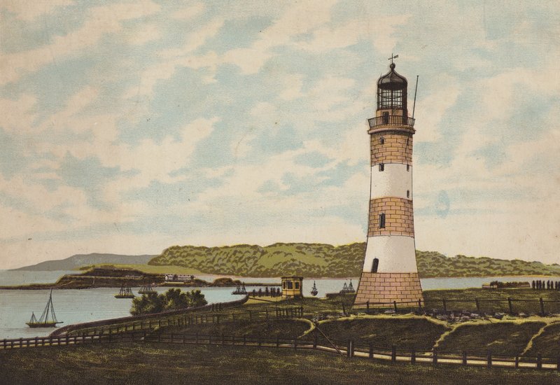 Plymouth: Çapadaki Smeaton Deniz Feneri (renkli taş) by English School