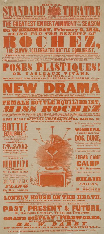Royal Standard Theatre için poster, 9 Şubat 1848 by English School