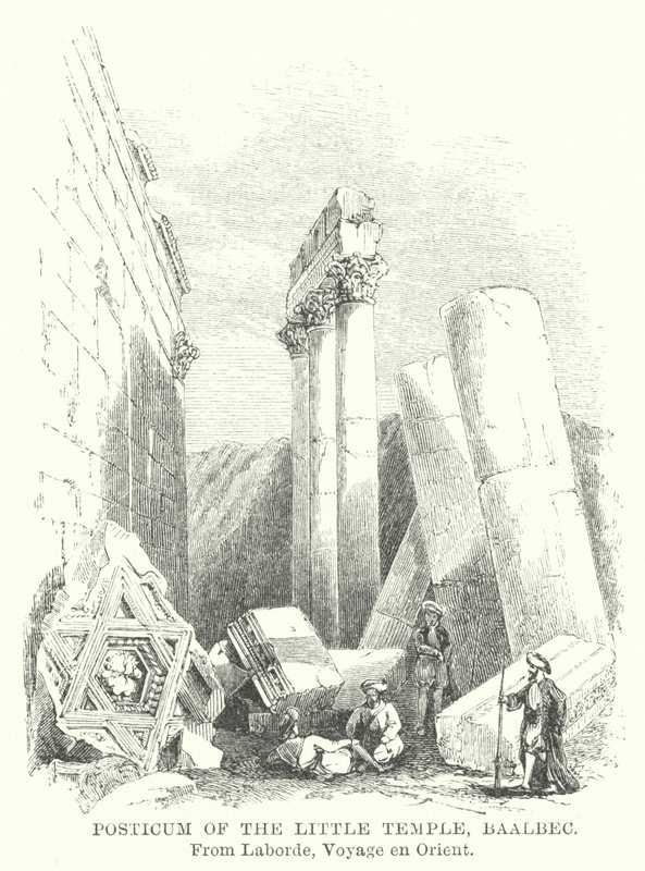 Küçük Tapınağın Postikumu, Baalbec (gravür) by English School
