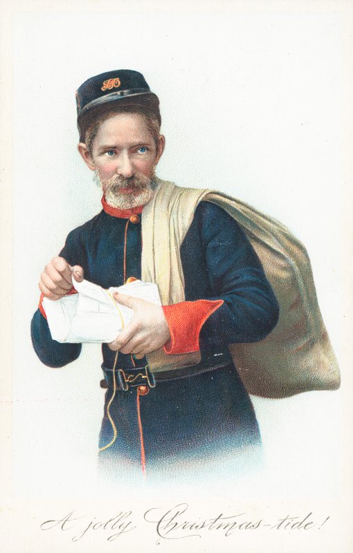 Postacı çuval, Noel kartı by English School