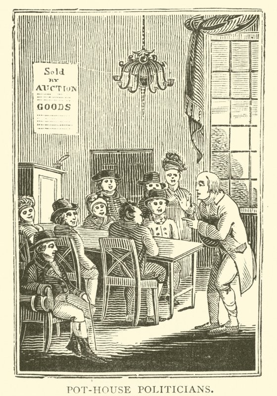 Çömlekçi politikacılar (tahta baskı) by English School