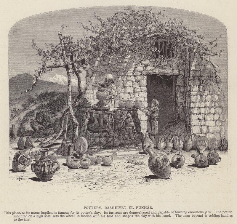 Çanak çömlek, Rasheiyet el Fukhar (gravür) by English School
