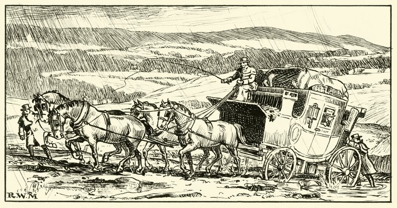 Macadam Öncesi Yolu (kağıt üzerine mürekkep) by English School