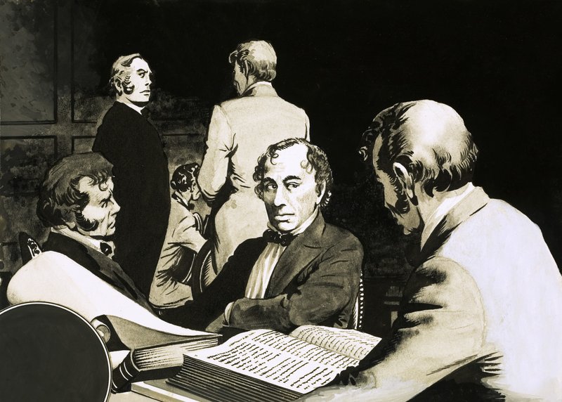 Başbakan Benjamin Disraeli Muhafazakar meslektaşlarıyla görüştü by English School