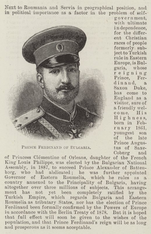 Bulgaristan Prensi Ferdinand (gravür) by English School