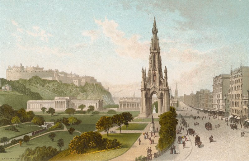 Princes Street Edinburgh. Batıya Bakmak by English School