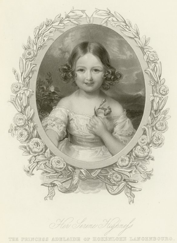 Hohenlohe-Langenburg Prensesi Adelaide by English School