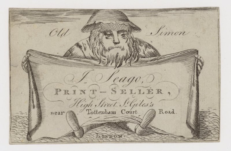 Printseller, J Seago, ticari kart by English School