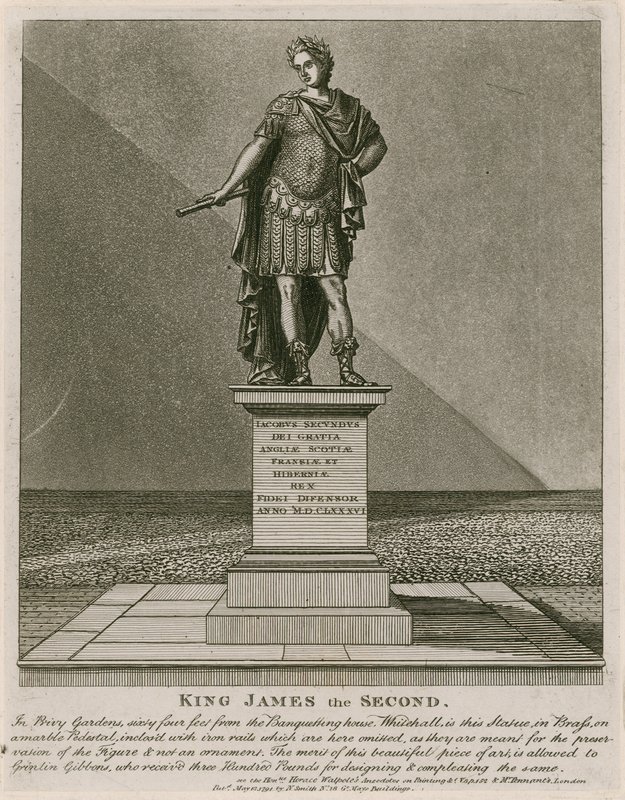 Privy Garden Westminster, Kral II. James Heykeli by English School