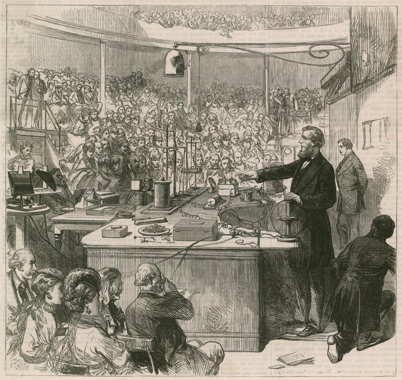 Profesör Tyndall, Kraliyet Enstitüsünde ders veriyor, 1870 by English School