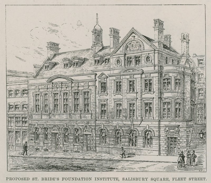 Önerilen St Brides Vakfı Enstitüsü, Salisbury Meydanı, Fleet Caddesi by English School