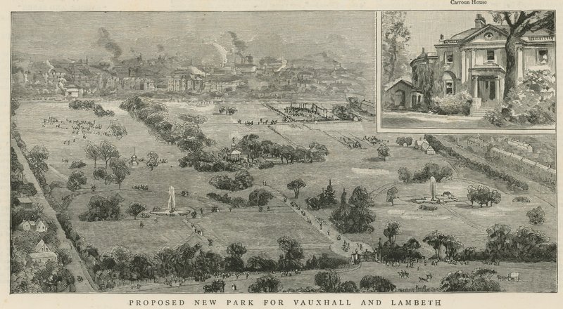 Vauxhall ve Lambeth için önerilen yeni park by English School