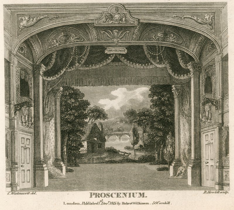 Kraliyet Tiyatrosu Proscenium, Well Street, Wellclose Meydanı, Londra by English School