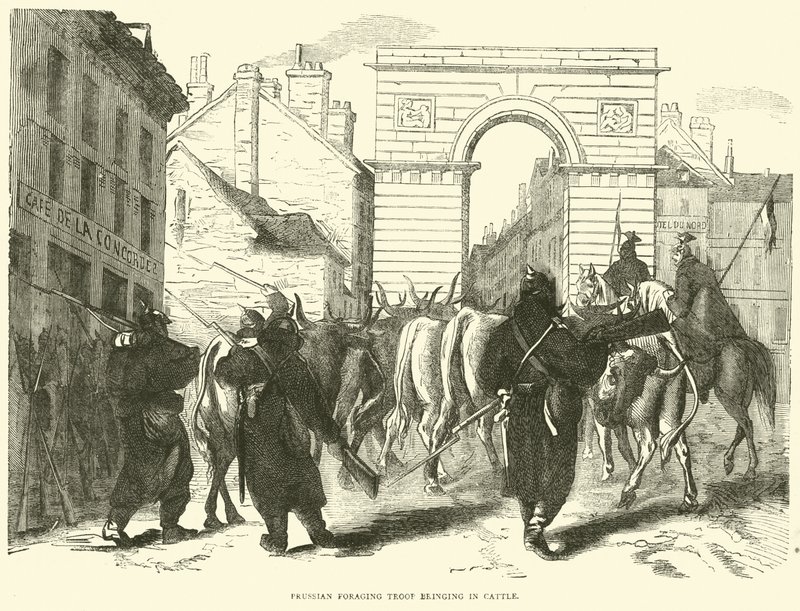 Sığır getiren Prusya yiyecek arama birliği, Ekim 1870 by English School