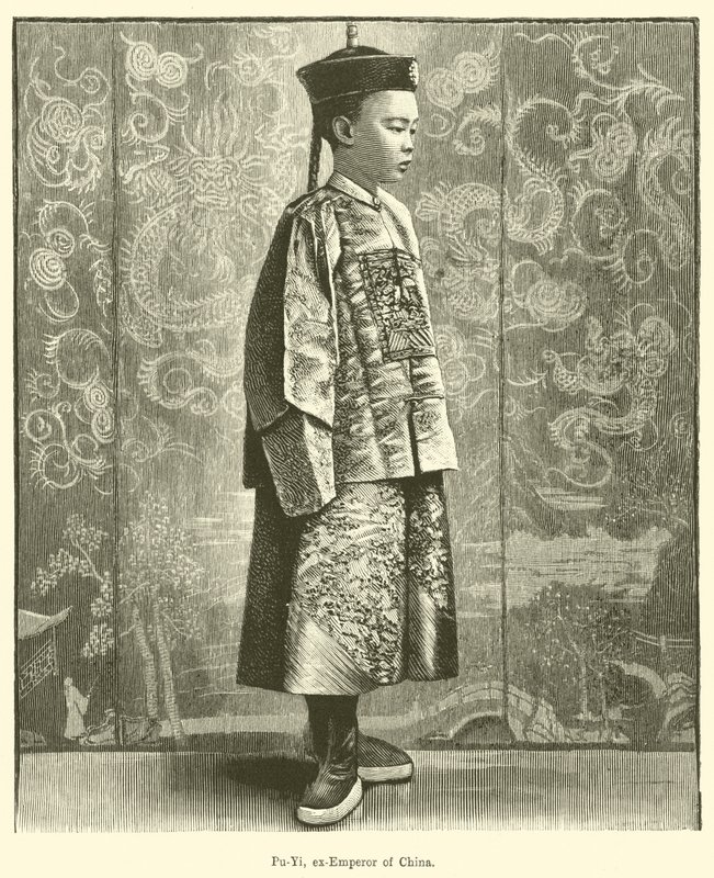 Pu-Yi, Çin eski imparatoru (gravür) by English School