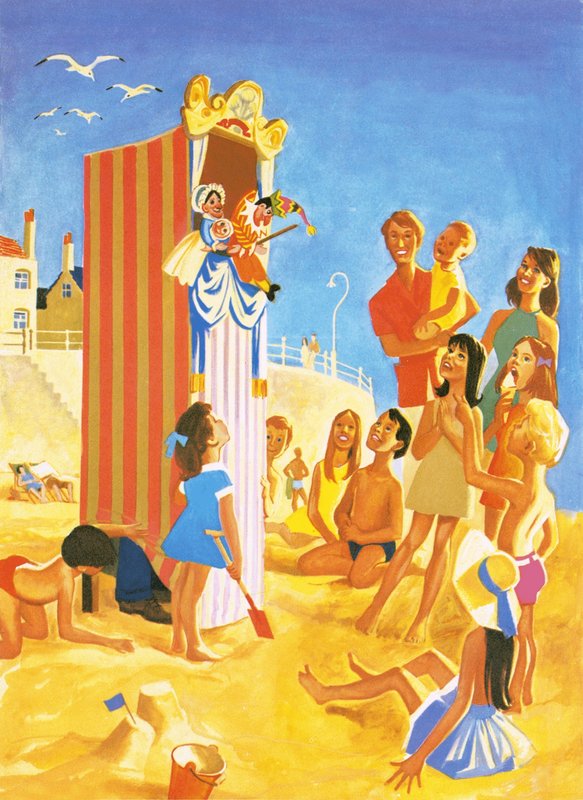 Kumsalda Punch ve Judy şovu by English School