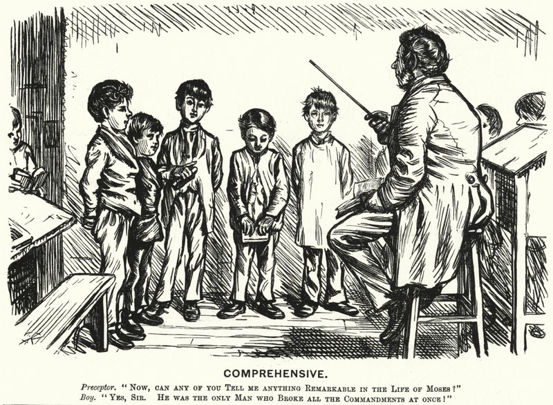 Punch karikatür: Kapsamlı - din eğitimi dersi (gravür) by English School