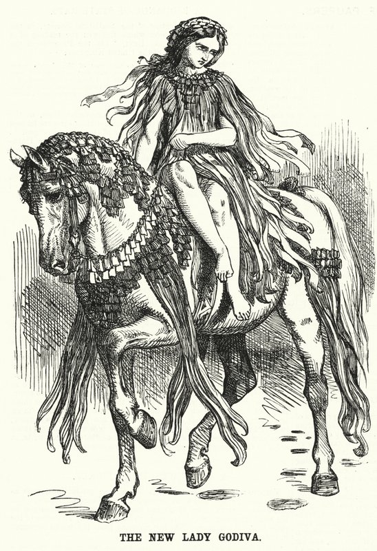 Yumruk karikatürü: Yeni Lady Godiva (gravür) by English School