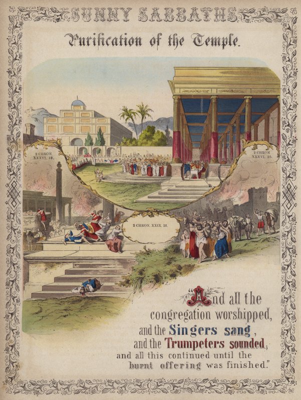 Tapınağın Arındırılması (renkli gravür) by English School