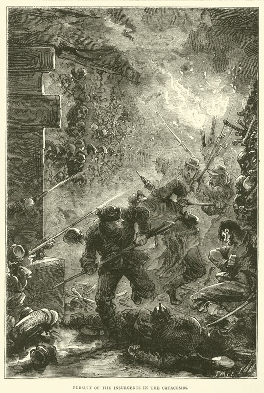 Yeraltı Mezarlarında İsyancıların Peşinde, Mayıs 1871 by English School