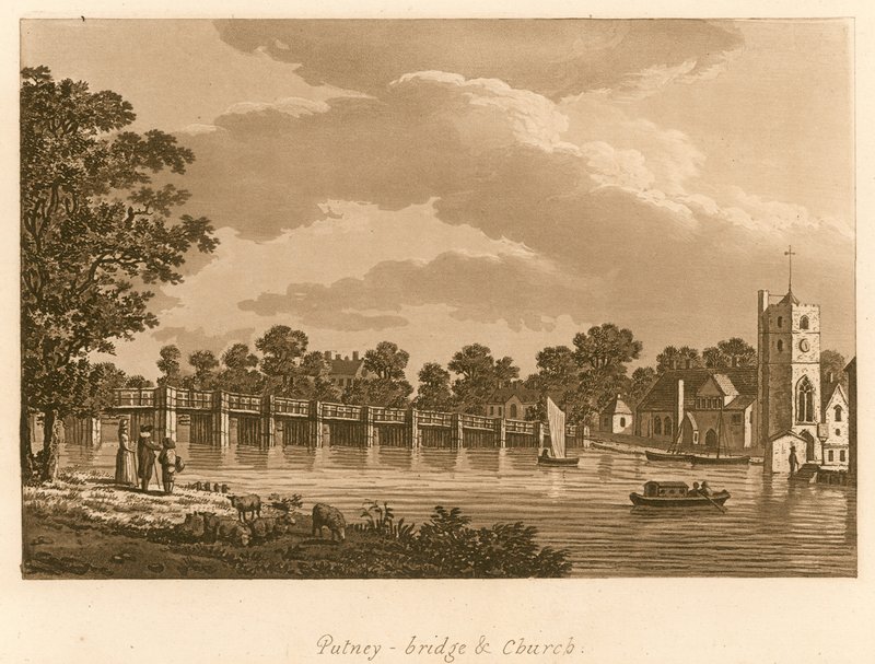 Putney Köprüsü ve Kilisesi, Londra by English School