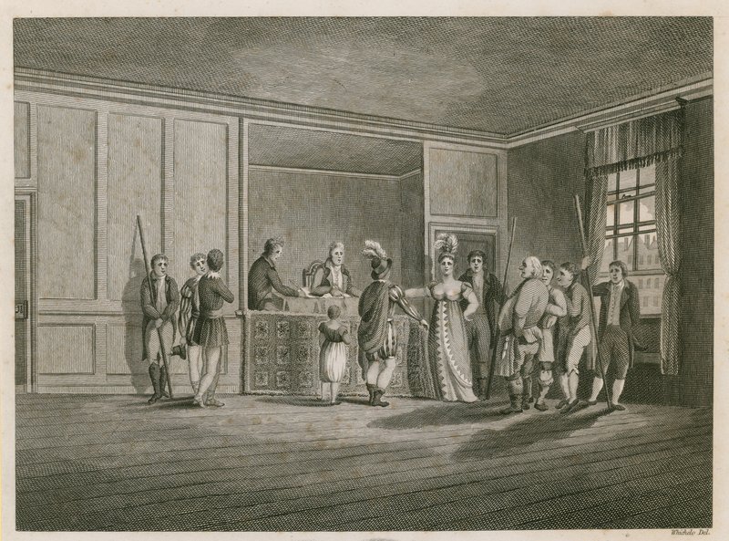 Pye Powder Court, Cloth Fair, West Smithfield, Sign of the Hand ve Shears halk evinde düzenlendi by English School