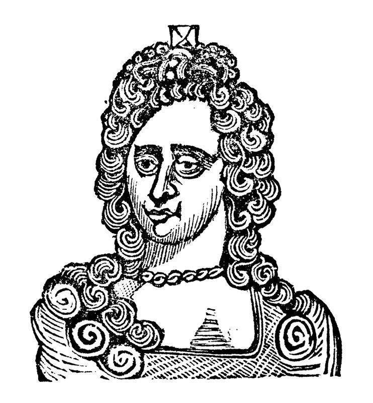 Kraliçe Anne (tahta baskı) by English School